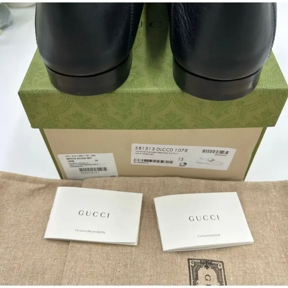 Men's Gucci JORDAAN horse bit loafers size 13 made in Italy